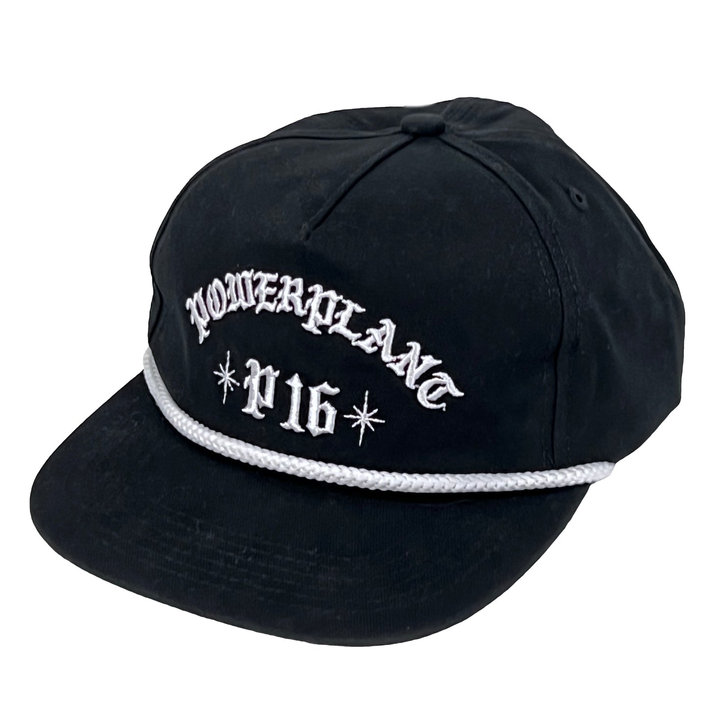 P16 BLING EMBROIDERED SNAPBACK - BLACK/WHITE