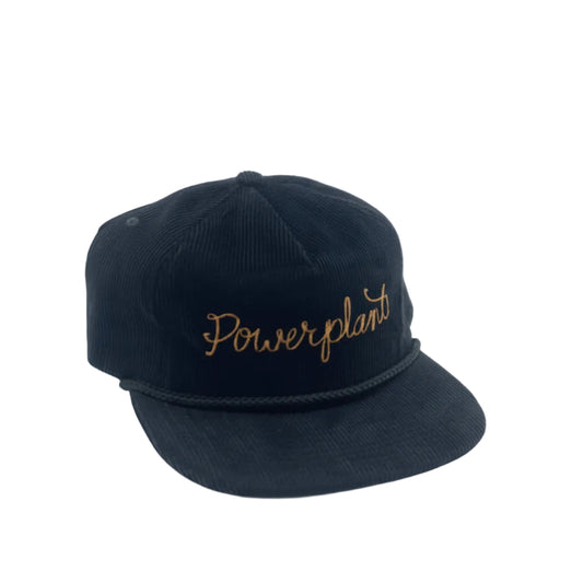 P16 CORDUROY CHAINSTITCH HAT - BLACK