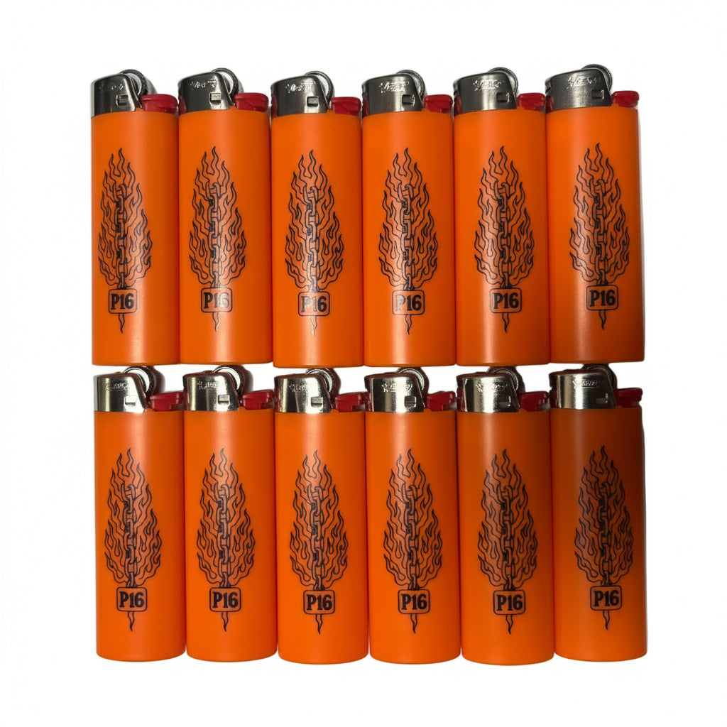 Power Plant "Chain & Flames" P16 Bic Lighter
